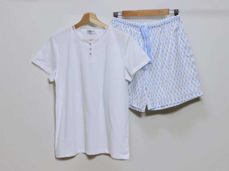 Pijama Mujer Flores Blanco